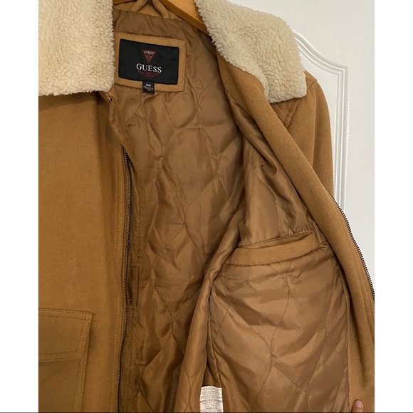 Guess Bomber Jacket with fleece collar, Size Medium - Picture 5 of 6